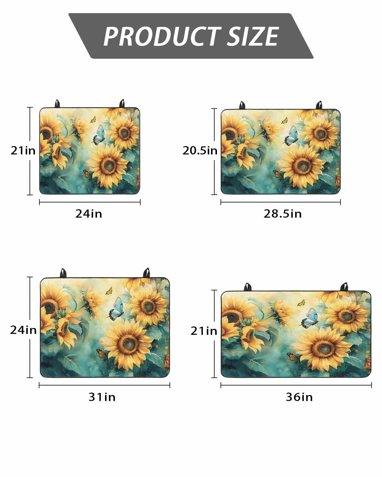 Stove Top Covers for Electric Stove, Sunflower Butterfly Glass Stovetop Cover Protector, Retro Green Yellow Pastoral Floral Induction Cooktop Protector Oven Mat for Kitchen Countertop 24"x21"
