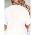 thumbnail image 3 of Camiseta informal de manga corta con estampado de letras 2025, de algodón con cuello redondo y elasticidad media para mujer, cómoda para verano, ideal para practicar deportes de ocio., 3 of 7
