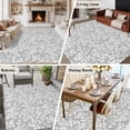 thumbnail image 5 of Large Area Rugs for Living Room Bedroom, Grey Spring Floral 5'x8' Rug Washable Carpet Runner Indoor Outdoor, Farmhouse Flowers Elegant Pastoral Non Slip Floor Mats Rug for Kitchen, Bathroom, 5 of 8