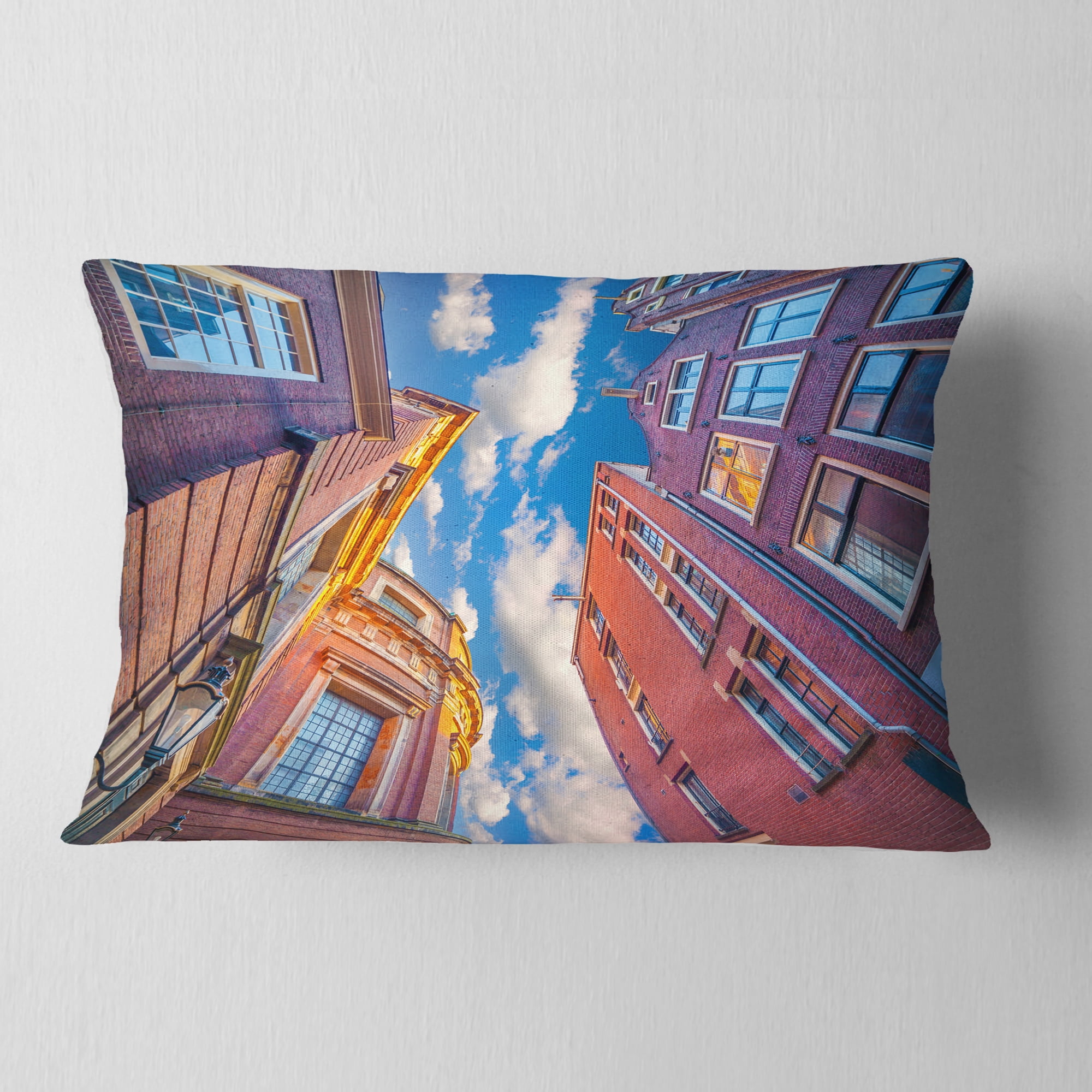Designart Authentic Dutch Architecture - Throw Pillow - 12x20