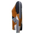 thumbnail image 4 of IMENGL Long Sleeve Shirts for Women Casual Patchwork Printed Round Neck Loose T-Shirt Soft Women's Basic Tee Long Sleeve Tops,Orange, 4 of 5