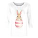 thumbnail image 3 of Tops de Cuello Redondo para las Mujeres Pascua Impresa 3/4 Mangas Blusa, Ligera Imitación Algodón Top Casual, 3 of 5