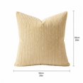 thumbnail image 2 of Corduroy Throw Pillow Cover with Fine Ribbed Texture, 20X20 Inches, Cream Beige, for Living Room Sofa, Decorative Pillow Case Cover Only, 2 of 3
