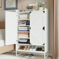 thumbnail image 4 of Shoe Cabinet with Doors, 6-Tier Shoe Storage Cabinet with Adjustable Shelves, Wooden Shoes Rack Shoe Storage Organizer for Entryway, Hallway, Closet, Living Room, 4 of 25