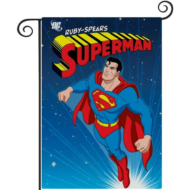 Superman-bandera de jardín temática. Regalo perfecto para fans, amigos y familiares, ideal para actividades al aire libre y decoración de fiestas.28CM*45CM