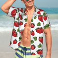 thumbnail image 5 of Picia Hand Drawn Strawberry Gentle Cotton Regular Fit Short Sleeve Casual Hawaiian Shirt for Men-Small, 5 of 9