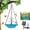 Blue, variant on Hanging Solar Bird Bath Fountain – Solar Powered Cascading Outdoor Water Fountain with Glass Bowl, Hummingbird Bath for Garden Yard Decor(Blue)