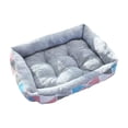 thumbnail image 2 of Sahpxhe Dog Bed, Rectangular High Bolster Warm Plush Pet Bed With Geometric Line Print For Indoor Cats And Small Medium Dogs, 2 of 5
