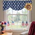 thumbnail image 2 of Independence Day Tie Up Valances Curtain, Adjustable Kitchen Hand Panted Sunflowers Valances for Windows Decor, Rod Pocket Short Curtains Set for Bedroom/Bathroom, 54"x18", 2 of 9