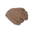 thumbnail image 1 of Crochet Knit Weave Beanie ( 2 PACK ), Tan, 1 of 2
