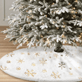 thumbnail image 5 of Falda de árbol de Navidad blanca Laklulu Falda de árbol de Navidad para decoraciones navideñas del hogar, con copos de nieve de lentejuelas, 5 of 5