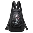 thumbnail image 5 of Mochila pequeña, bolso de pecho multifuncional, bolso de hombro, mochila de cuero suave de PU, mochila de moda para mujer, 5 of 5