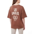 thumbnail image 4 of Ambar Women's La Logo Relaxed Fit T-Shirt, Brown,S - US, 4 of 4