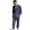 Navy, variant on Men’s 2 Piece Linen Outfit Set – Casual Long Sleeve Button Down Shirt and Drawstring Pants for Summer Beach, Lightweight and Breathable