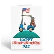 Golf Cart Happy Independence Day Greeting Cards - 12 Greeting Cards, Size 4.5 x 6.25 - 18067