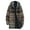 Khaki, variant on Men's Heavyweight Plaid Print Hooded Jacket, Sherpa Lined Full-Zip Long Coat with Kangaroo Pockets for Winter Outdoor Wear [Brown L]