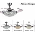thumbnail image 4 of Datingday 42” Crystal Ceiling Fan Light Retractable Blades Remote Control 3 Speeds 3 Colors, 4 of 6