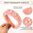 thumbnail image 6 of Unique Bargains Fluffy Fuzzy Headband Solid Color Hair Band for Women Faux Pearl Hair Bands Soft Fuzzy Hair Hoop Orange, 6 of 7