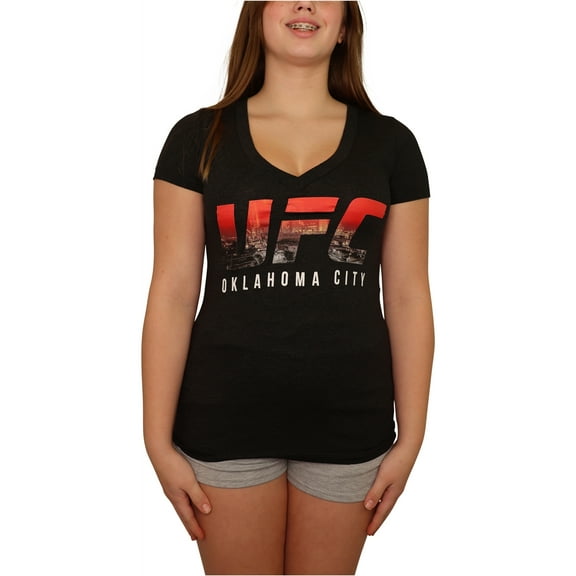 UFC Womens Oklahoma City Graphic T-Shirt, Black, Medium