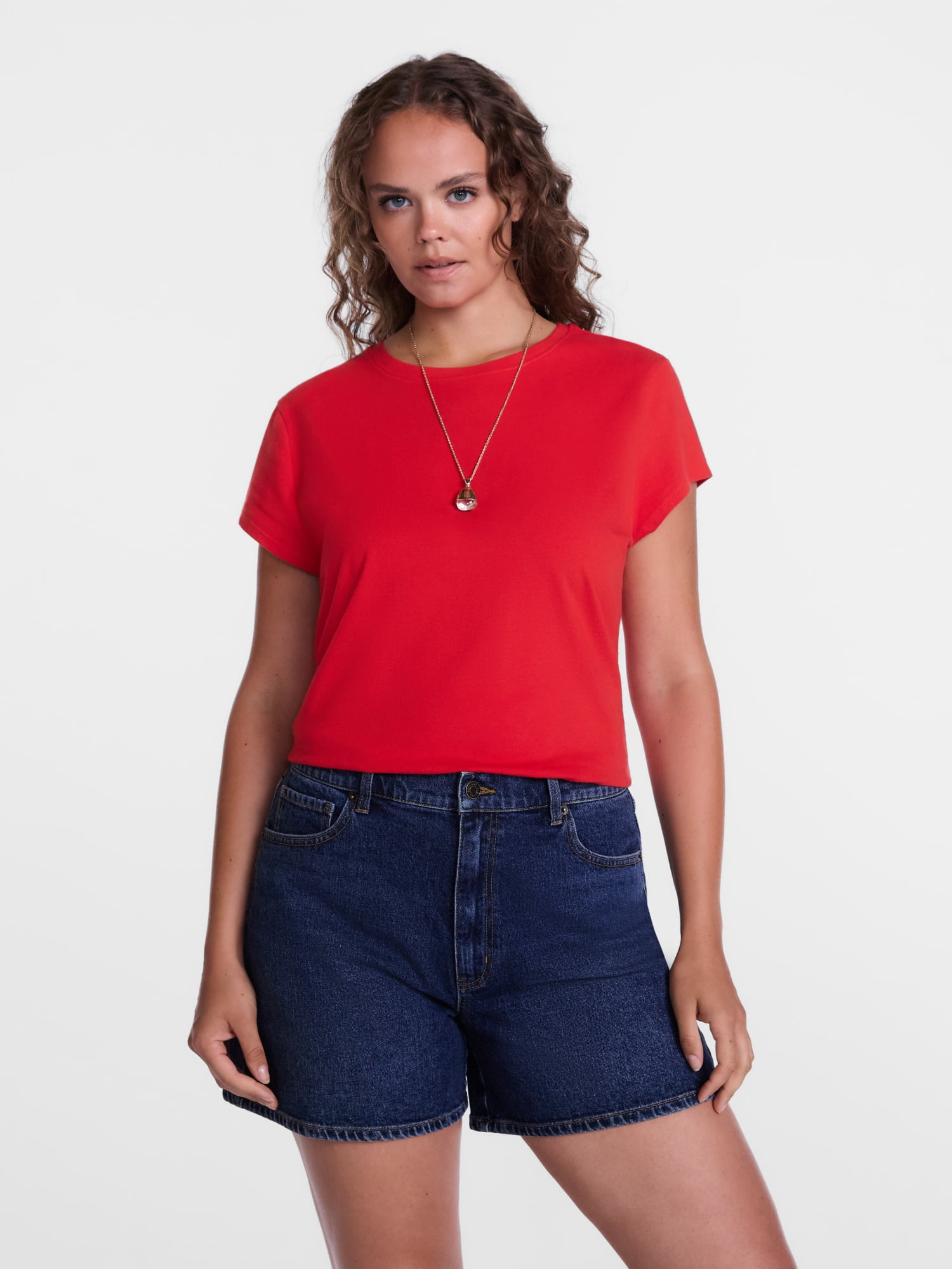 Scenario Women's and Women's Plus Tee with Short Cap Sleeves, Sizes XS-4X