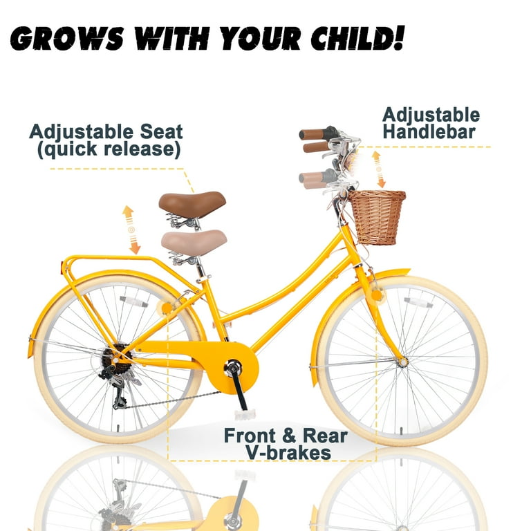 Glerc Missy 26 Inch Girl Cruiser Bike, Shimano 6-Speed, Hybrid