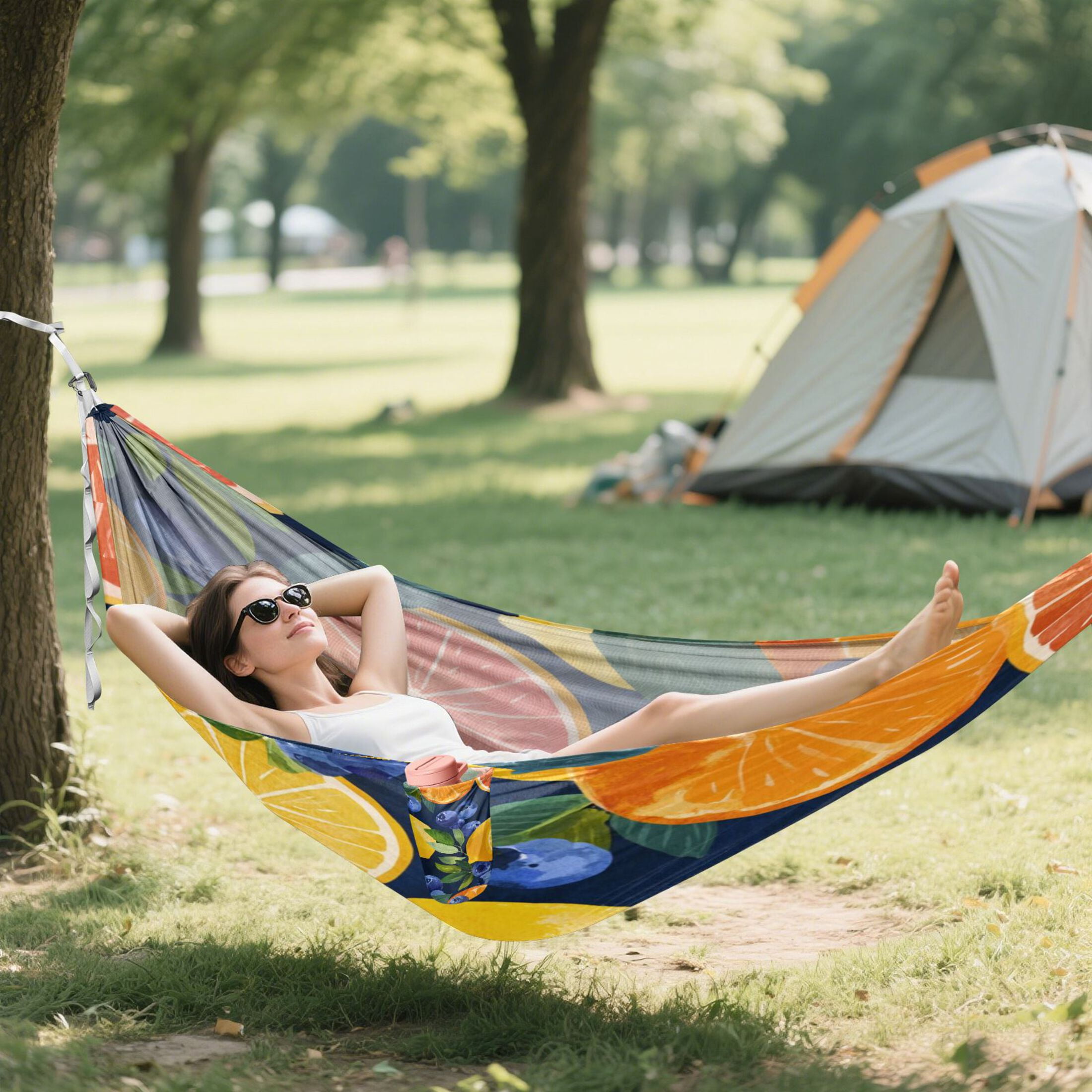 Hanging Hammock Portable Travel Camping For Outdooor Beach Camping Hiking Oranges Lemons & Grapefruits