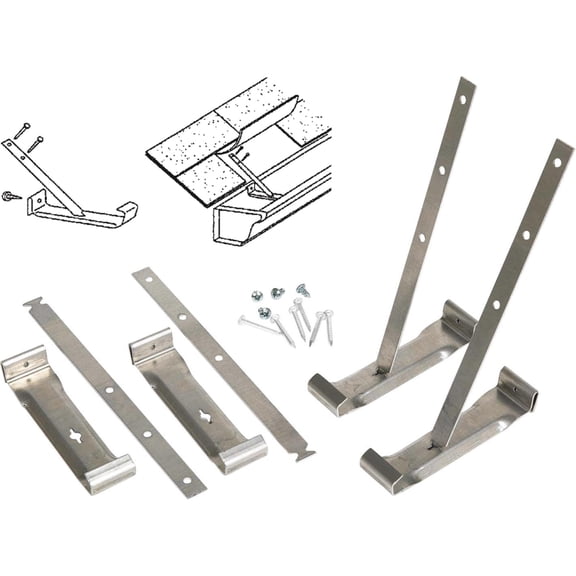 Spectra Metals K Style Aluminum Hidden Gutter Hanger Bracket with Roof Strap, (4-Pack)