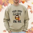 thumbnail image 2 of Thanksgiving Mens Sweatshirt Funny Letter Turkey Face Graphic Pullover Sweatshirt Family Dinner Fall Winter Oversized Long Sleeve Crew Neck Casual Sweatshirt for Men, 2 of 4