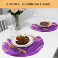 thumbnail image 5 of Purple Gold Round 15 Inch Placemats Set of 2, Abstract Flower Ombre Aesthetics Paint HeatResistant Non Slip Place Mats for Dining Table, Wipeable Braided Kitchen Table Mats for Housewarming, 5 of 9