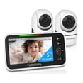 thumbnail image 1 of HelloBaby Upgrade Monitor de bebé de 5 pulgadas con batería de 26 horas, 2 cámaras Pan-Tilt-Zoom, monitor de bebé con audio y vídeo de alcance de 1000 pies, sin WiFi, VOX, visión nocturna, conversació, 1 of 5