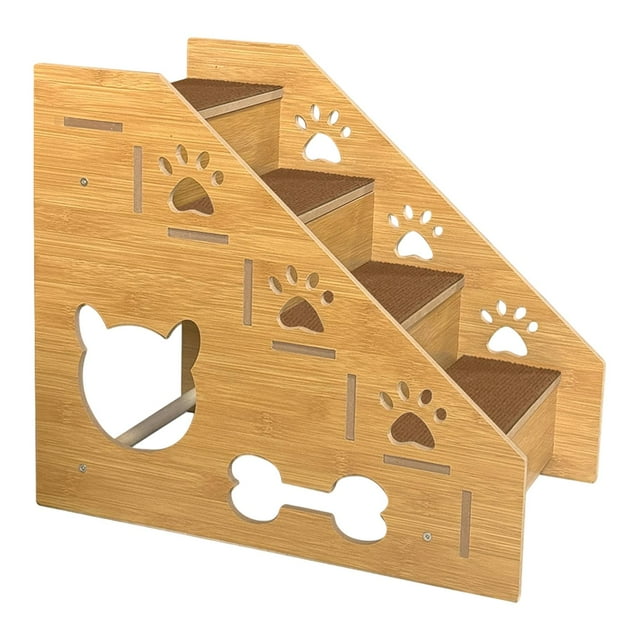 Almencla Pet Dog Stairs Ladder Cat Stairs Lightweight Anti Slip Versatile Dogs Ramp Portable Dogs Steps Dog Ladder for Indoor High Bed 4 Layers