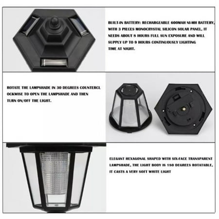 

Solar Power LED Light Path Way Wall Landscape Mount Garden Fence Lamp Outdoor