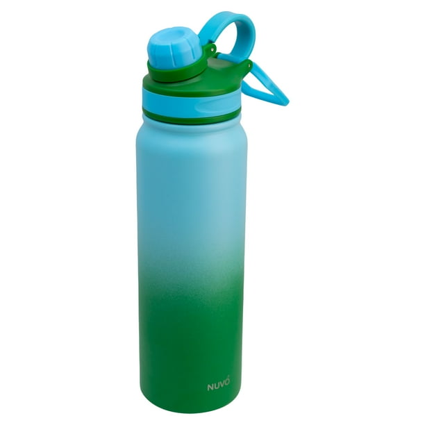 Termo Nuvó de Acero Inoxidable, Colores Degradados, Termo con Boquilla y Tapa Tipo Rosca, Capacidad 1L, Azul/Verde