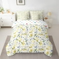thumbnail image 2 of Manfei Yellow Blue Floral Bedding Comforter Set for Girls, Green Leaves King Bedding Sets, Botanical Plant Theme Bed Sheets, Ultra Soft Home Decor Reversible 7 Pieces, 2 of 8