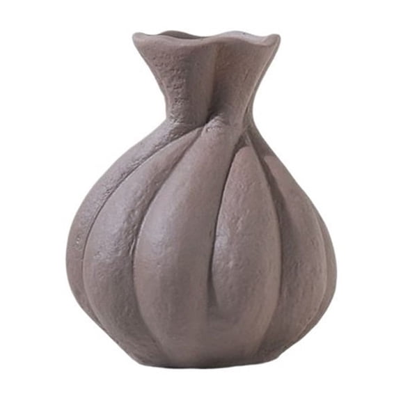 Small Gray Ceramic Vase for Entryway TV Cabinet Home Decor Flower Arrangement