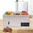 thumbnail image 3 of SHZICMY  Food Warmer, Stainless Steel Bain Marie Buffet Countertop 20.2 QT, 600W Steam Table with 86-185℉ Temperature Range for Catering and Restaurants, 3 of 16