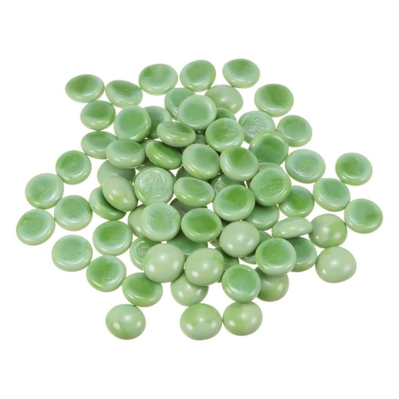 76pcs Fire Glass Beads for Fire Pit, 3/4" Luster Crystal Glass Rocks for Fish Tank Aquarium Green