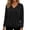 Black, variant on Vivianyo HD Women's V-neck Raglan Pullover Tops, Cuffed Long Sleeve Soft Knit Casual Shirts for Women, Women's Black, Sizes S-2XL