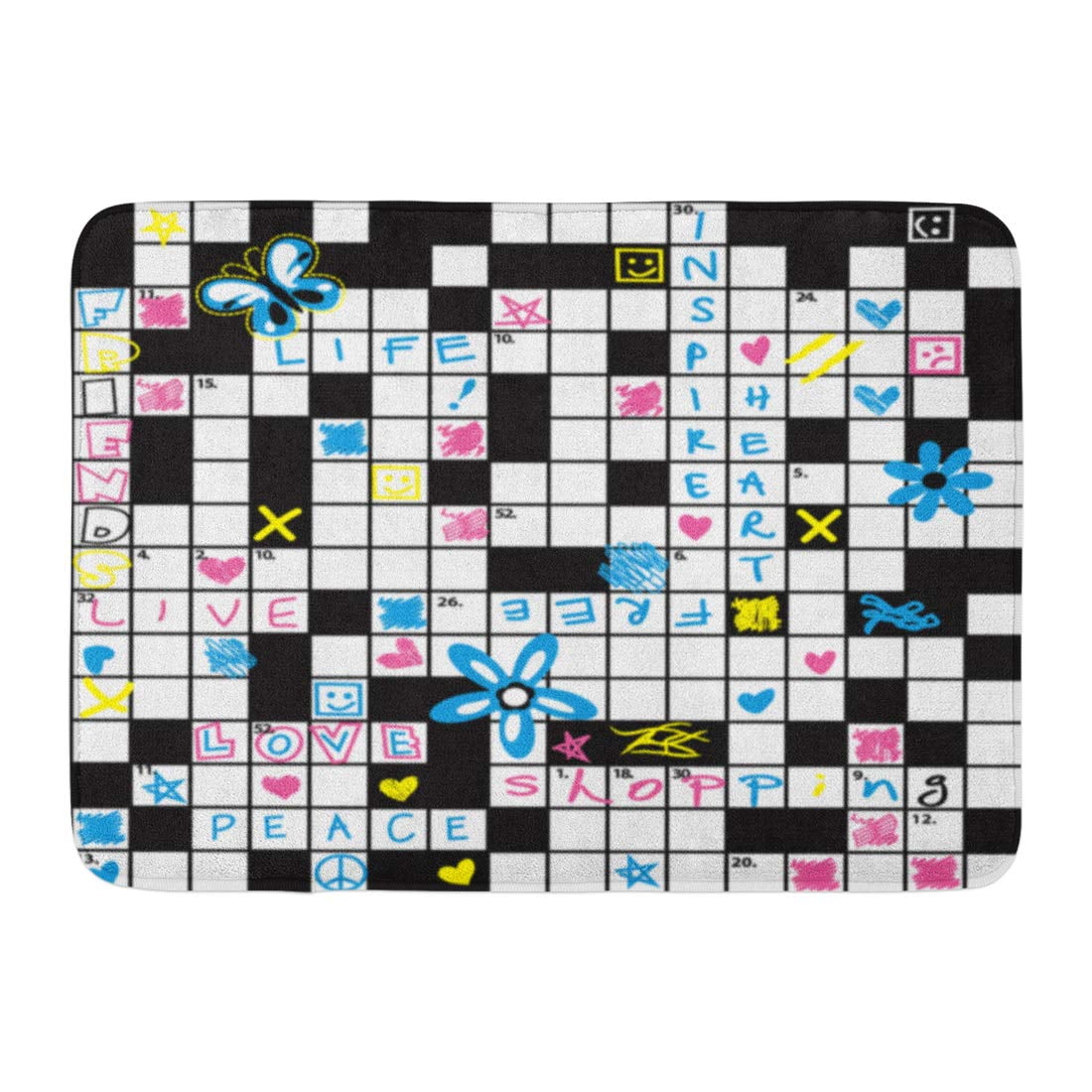 SIDONKU Pattern Crossword Puzzle Flowers and Symbol Cute Peace Simple