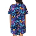 thumbnail image 3 of Lsque Butterflies Of The Starry Sky Women's Short-Sleeved Pajama Set - 2 Piece Soft and Lightweight Sleepwear Set-Small, 3 of 9