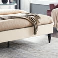 thumbnail image 4 of Lera Contemporary Upholstered King Bed Platform, Beige and Black, 4 of 13