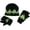 Black/Neon Green, variant on N'Ice Caps Big Kids Boys Hat Glove Set - Cable Knit and Sherpa Lined - Winter Black