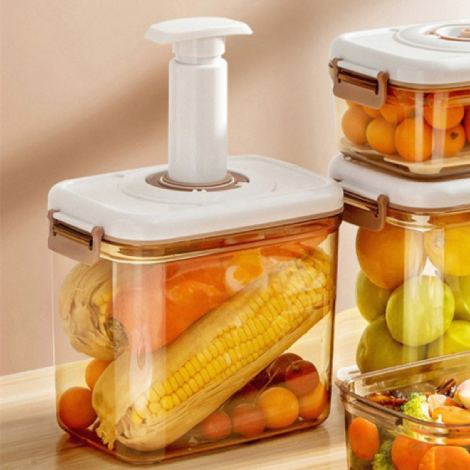 HandyHome Vacuum Food Containers with Vacuum Pump(Model A), Vacuum Sealer Containers Set Airtight Food Storage Containers, Air Tight Pantries with Lids Cereals Food Organization and Storage