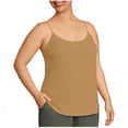 thumbnail image 4 of OIOLOYJM Oversized Camisole for Women Casual Adjustable Spaghetti Strap Tank Top Cotton Fashion Cozy Cami Undershirts Khaki 3XL, 4 of 6