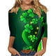 thumbnail image 2 of RKSTN St Patricks Day 3/4 Sleeve Tops for Women Oversized Crewneck St Paddy's Day Lucky Shamrocks Graphic Print T Shirt Womens Casual Solid Plus Size Round Neck Loose Three Quarter Sleeve Shirts, 2 of 6