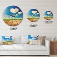 thumbnail image 4 of Designart 'Cloud Hearts on Blue Sky Grass Field' Farmhouse Wood Wall Clock, 4 of 5