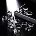 thumbnail image 4 of UDIYO 15Pcs/Set Women Bohemian Artificial Gemstone Rhinestone Finger Ring Jewelry Gift, 4 of 6