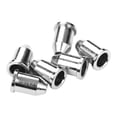 thumbnail image 2 of 6-Pack Silver Bullet-Style Metal String Ferrules for Electric Guitars - String-Through-Body Design with Smooth Finish, 11.2mm Total Height, 8mm Flange Diameter, 5mm/3mm Interior Diameters - Durable, 2 of 3