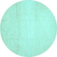thumbnail image 1 of Ahgly Company Indoor Round Solid Light Blue Modern Area Rugs, 4' Round, 1 of 4