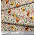 thumbnail image 2 of Soimoi Poly Georgette Fabric Floral,Musical Instruments & Animals Cartoon Print Fabric by Yard 52 Inch Wide, 2 of 3